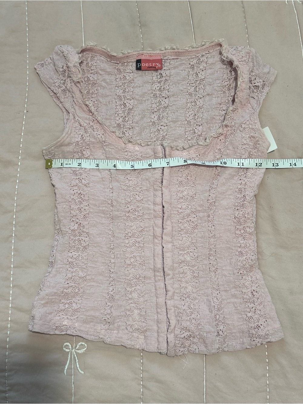 Blush Pink Lacy corset style top - Picture 6 of 6